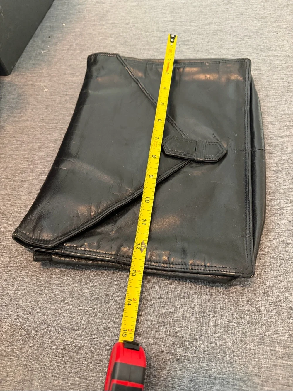 Authentic Bottega Veneta Black Leather Portfolio Clutch Made in Italy